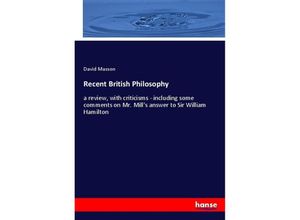 9783337235451 - Recent British Philosophy - David Masson Kartoniert (TB)