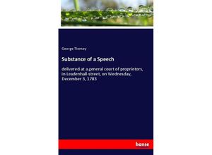 9783337380274 - Substance of a Speech - George Tierney Kartoniert (TB)