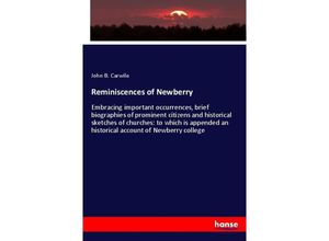 9783337419523 - Reminiscences of Newberry - John B Carwile Kartoniert (TB)