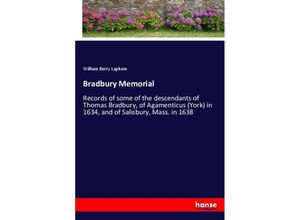 9783337424732 - Bradbury Memorial - William Berry Lapham Kartoniert (TB)