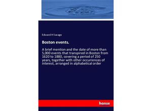 9783337565749 - Boston events - Edward H Savage Kartoniert (TB)