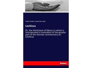 9783337601928 - Leviticus - Frederic Gardiner Johann Peter Lange Kartoniert (TB)