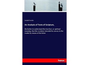 9783337621278 - An Analysis of Texts of Scripture - Josiah Fowler Kartoniert (TB)