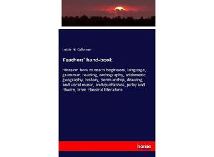 9783337649524 - Teachers hand-book - Lettie N Calloway Kartoniert (TB)