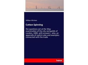 9783337655877 - Cotton Spinning - William Whittam Kartoniert (TB)