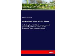 9783337724849 - Observations on Dr Prices Theory - Henry Goodricke Kartoniert (TB)