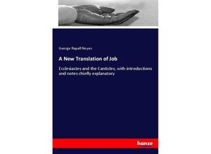 9783337745844 - A New Translation of Job - George Rapall Noyes Kartoniert (TB)