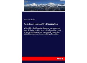 9783337756444 - An index of comparative therapeutics - Samuel O Potter Kartoniert (TB)