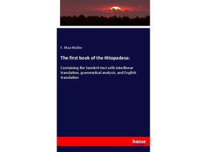 9783337808785 - The first book of the Hitopadesa - F Max Müller Kartoniert (TB)