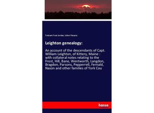 9783337871895 - Leighton genealogy - Tristram Frost Jordan Usher Parsons Kartoniert (TB)