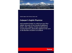 9783337880835 - Culpepers English Physician - Nicholas Culpeper Oskar Teichman Ebenezer Sibly Kartoniert (TB)