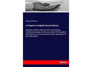 9783337880866 - A Chapter in English Church History - Edmund McClure Kartoniert (TB)