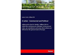 9783348023085 - A Letter - Commercial and Political - James Currie William Pitt Kartoniert (TB)