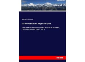 9783348044158 - Mathematical and Physical Papers - William Thomson Kartoniert (TB)