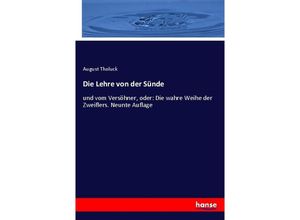 9783348070027 - Die Lehre von der Sünde - August Tholuck Kartoniert (TB)