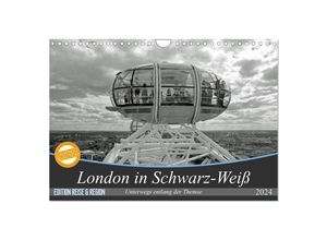 9783383497414 - London in Schwarz-Weiß (Wandkalender 2024 DIN A4 quer) CALVENDO Monatskalender