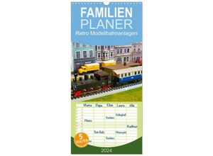 9783383673726 - Familienplaner 2024 - Retro Modellbahnanlagen mit 5 Spalten (Wandkalender 21 x 45 cm) CALVENDO