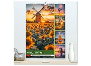 9783383802706 - Windmühlen - Zauberhaft mit einer KI in Szene gesetzt (hochwertiger Premium Wandkalender 2025 DIN A2 hoch) Kunstdruck in Hochglanz