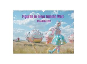 9783383802775 - Figuren in einer bunten Welt - Im Anime-Stil (Wandkalender 2025 DIN A3 quer) CALVENDO Monatskalender