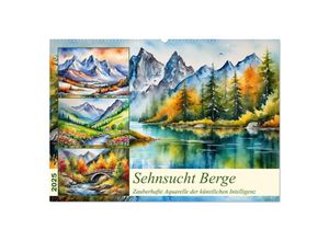 9783383803031 - Sehnsucht Berge (Wandkalender 2025 DIN A2 quer) CALVENDO Monatskalender