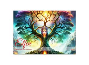9783383821196 - Elfen Zauberhafte Fantasiewesen (Wandkalender 2025 DIN A2 quer) CALVENDO Monatskalender