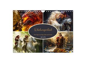 9783383856129 - Nibelungenlied - Eine Sage von Sieg Liebe und Verrat (Wandkalender 2025 DIN A4 quer) CALVENDO Monatskalender