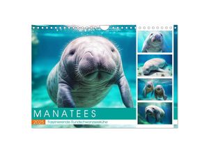 9783383858857 - Manatees Faszinierende Rundschwanzseekühe (Wandkalender 2025 DIN A4 quer) CALVENDO Monatskalender