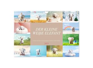 9783383860560 - Der kleine weiße Elefant (Wandkalender 2025 DIN A4 quer) CALVENDO Monatskalender