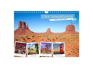 9783383864261 - USA ATTRAKTIONEN Urbanes und Naturhighlights (Wandkalender 2025 DIN A4 quer) CALVENDO Monatskalender