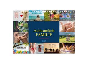 9783383867033 - Achtsamkeit FAMILIE mit coolen Sprüchen (Wandkalender 2025 DIN A4 quer) CALVENDO Monatskalender