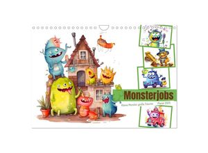 9783383867552 - Monsterjobs - Kleine Monster große Träume (Wandkalender 2025 DIN A4 quer) CALVENDO Monatskalender