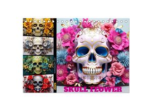 9783383883996 - Skull Flower - Totenkopf ART (Tischkalender 2025 DIN A5 quer) CALVENDO Monatskalender