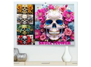 9783383884351 - Skull Flower - Totenkopf ART (hochwertiger Premium Wandkalender 2025 DIN A2 quer) Kunstdruck in Hochglanz