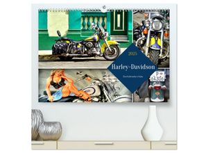 9783383884412 - Harley-Davidson - Eine Kultmarke in Kuba (hochwertiger Premium Wandkalender 2025 DIN A2 quer) Kunstdruck in Hochglanz