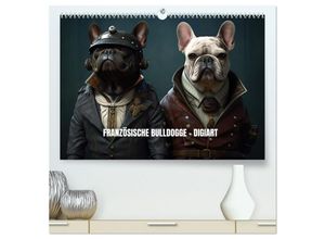 9783383892790 - Französische Bulldogge KI Digiart (hochwertiger Premium Wandkalender 2025 DIN A2 quer) Kunstdruck in Hochglanz