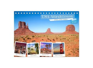 9783383901591 - USA ATTRAKTIONEN Urbanes und Naturhighlights (Tischkalender 2025 DIN A5 quer) CALVENDO Monatskalender