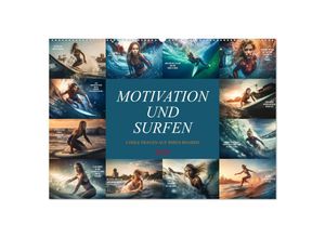 9783383903755 - Motivation und Surfen (Wandkalender 2025 DIN A2 quer) CALVENDO Monatskalender