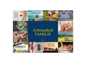 9783383905810 - Achtsamkeit FAMILIE mit coolen Sprüchen (Tischkalender 2025 DIN A5 quer) CALVENDO Monatskalender