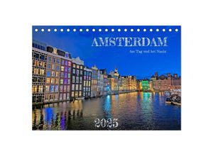 9783383907579 - Amsterdam am Tag und bei Nacht (Tischkalender 2025 DIN A5 quer) CALVENDO Monatskalender