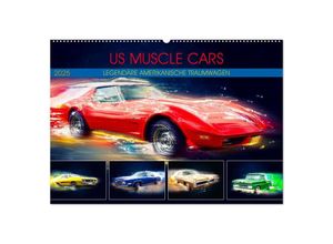 9783383954221 - US Muscle Cars Legendäre Amerikanische Traumwagen (Wandkalender 2025 DIN A2 quer) CALVENDO Monatskalender