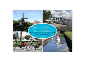 9783383959141 - Boat and Bike Tour Südholland Geburtstagskalender (Wandkalender 2025 DIN A2 quer) CALVENDO Monatskalender