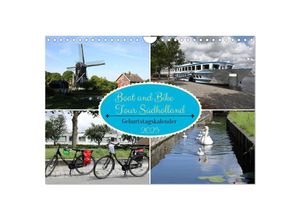 9783383959936 - Boat and Bike Tour Südholland Geburtstagskalender (Wandkalender 2025 DIN A4 quer) CALVENDO Monatskalender