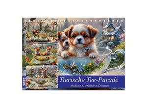 9783383968037 - Tierische Tee-Parade (Tischkalender 2025 DIN A5 quer) CALVENDO Monatskalender