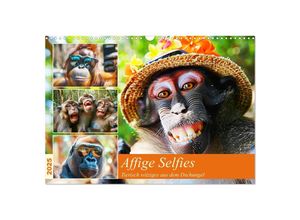 9783383968853 - Affige Selfies Tierisch witziges aus dem Dschungel (Wandkalender 2025 DIN A3 quer) CALVENDO Monatskalender