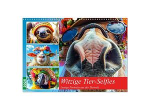 9783383968860 - Witzige Tier-Selfies Lustige Portraits aus der Tierwelt (Wandkalender 2025 DIN A3 quer) CALVENDO Monatskalender