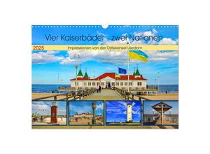 9783383972225 - Vier Kaiserbäder - zwei Nationen - Impressionen von der Ostseeinsel Usedom (Wandkalender 2025 DIN A3 quer) CALVENDO Monatskalender