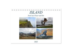 9783383973451 - ISLAND Insel aus Feuer und Eis (Tischkalender 2025 DIN A5 quer) CALVENDO Monatskalender