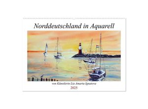 9783383980251 - Norddeutschland in Aquarell (Wandkalender 2025 DIN A2 quer) CALVENDO Monatskalender