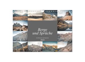 9783383998003 - Berge und Sprüche zur Motivation und Inspiration (Wandkalender 2025 DIN A4 quer) CALVENDO Monatskalender