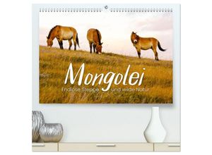 9783383998874 - Mongolei - Endlose Steppe und wilde Natur (hochwertiger Premium Wandkalender 2025 DIN A2 quer) Kunstdruck in Hochglanz